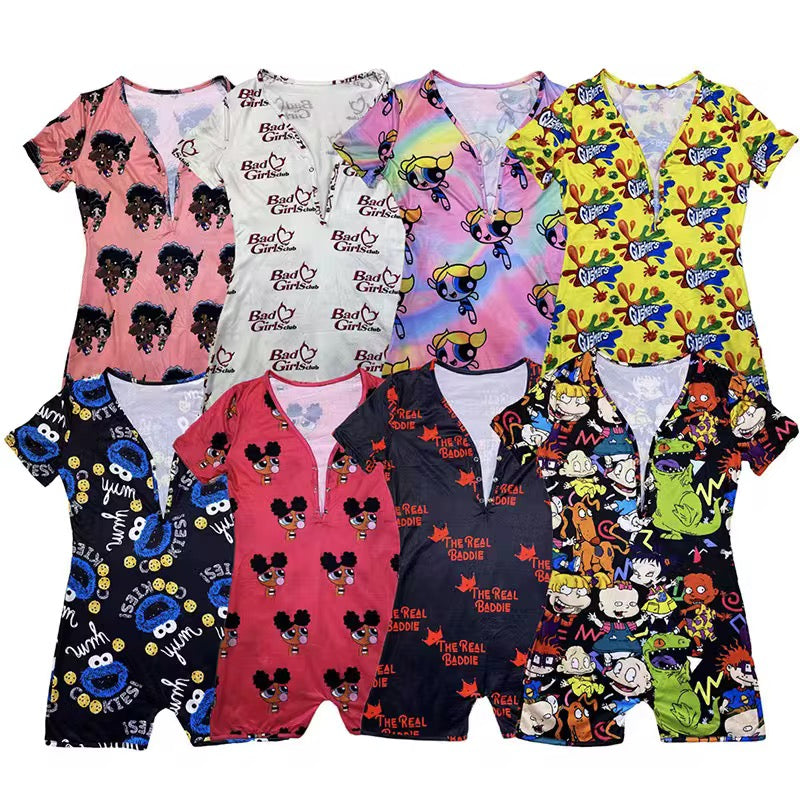 Royal Cartoon Lounge Romper