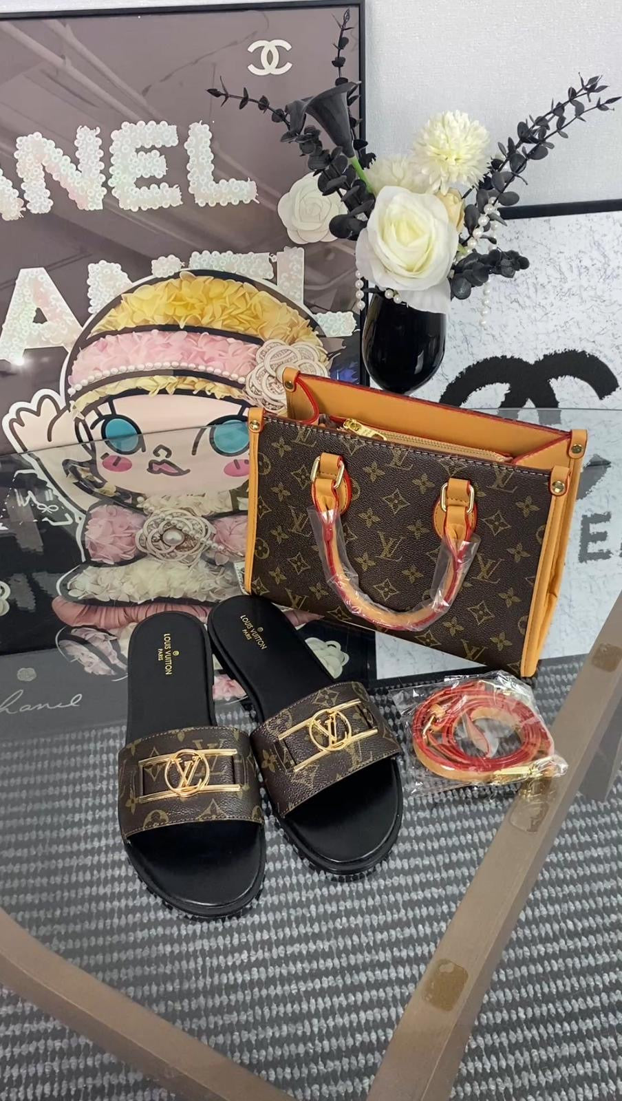 Caramel Luxe Tote & Slide Set