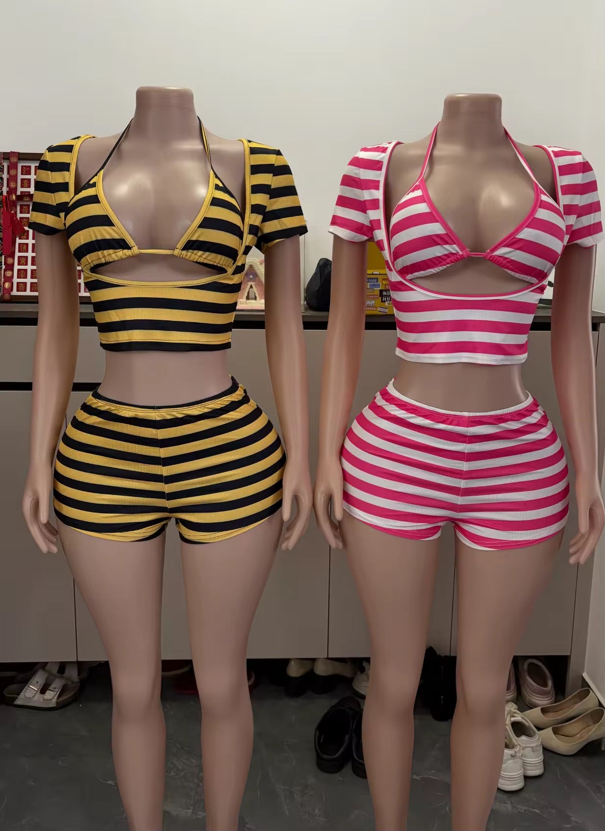 Candy Crush Stripe Short Set