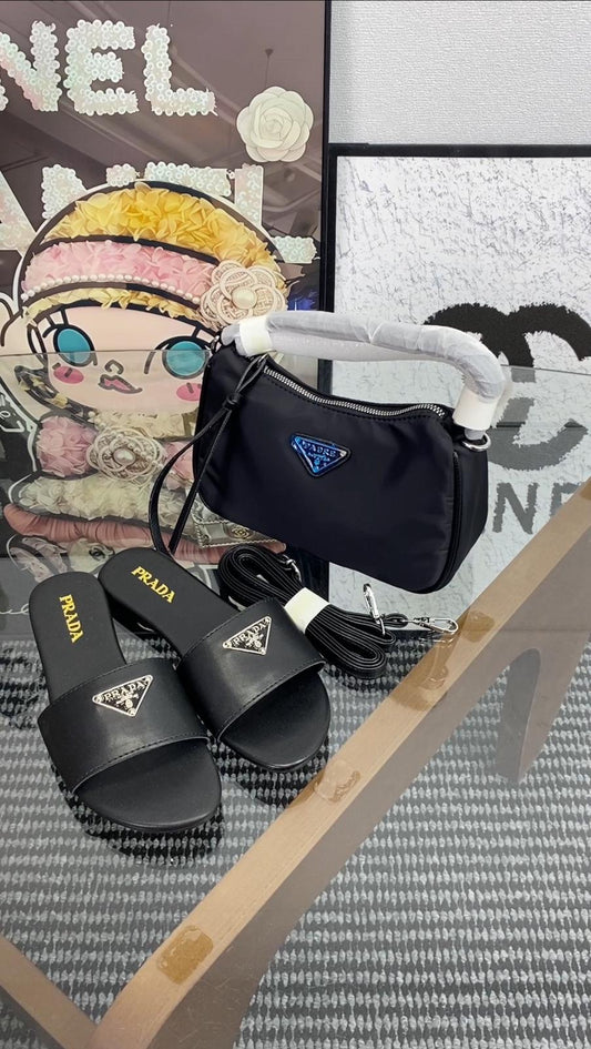 Midnight Black Mini Bag & Slide Set