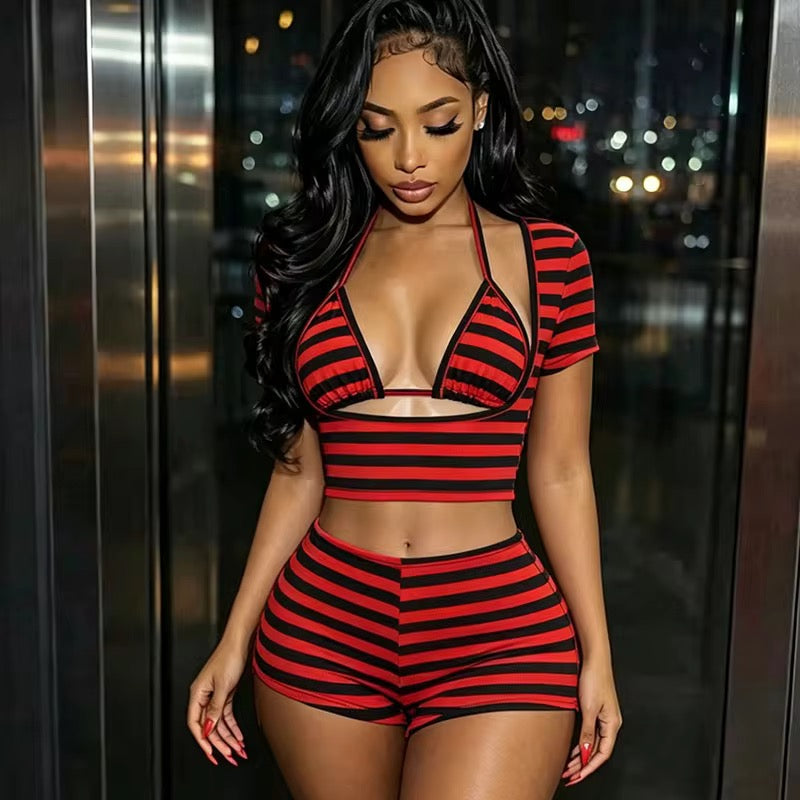 Candy Crush Stripe Short Set