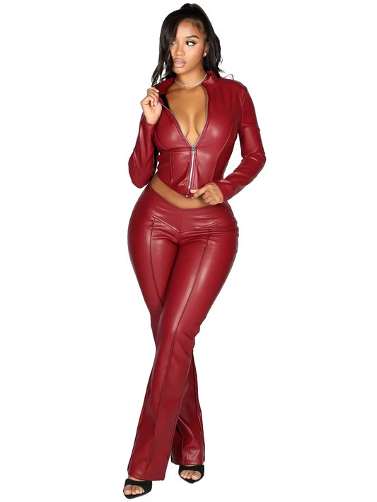 Merlot Luxe Faux Leather Set