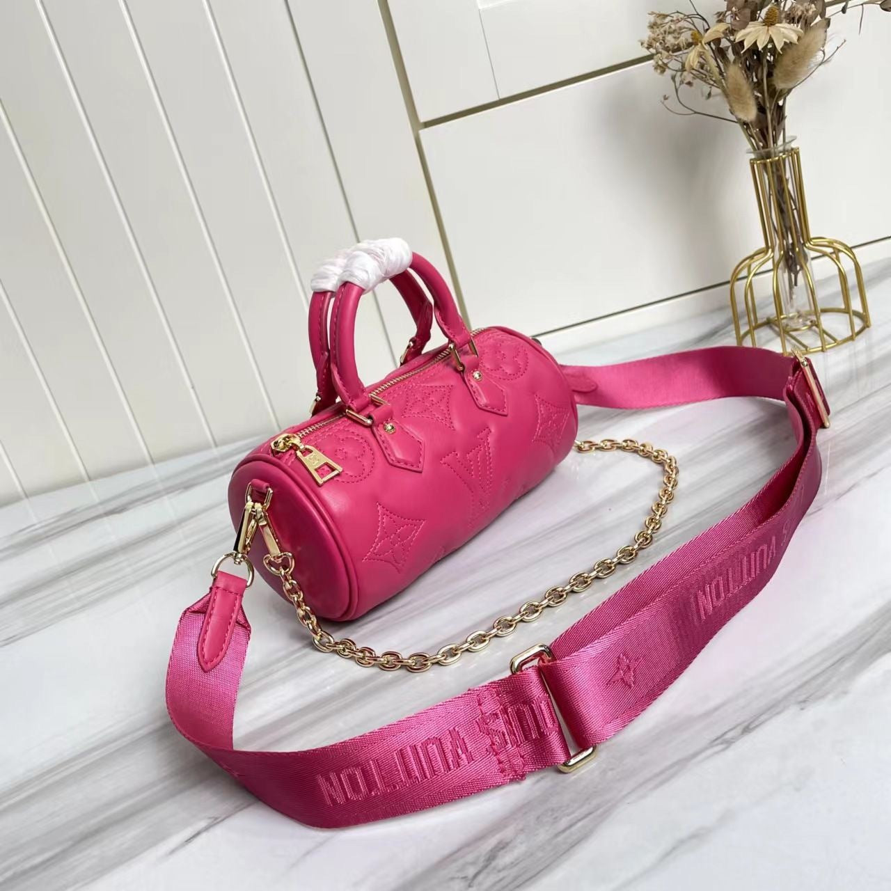 Royal Luxe Barrel Crossbody Bag