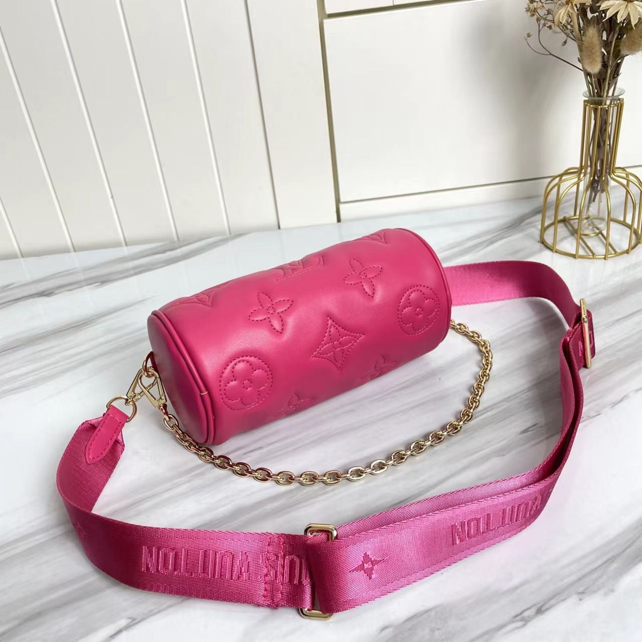 Royal Luxe Barrel Crossbody Bag
