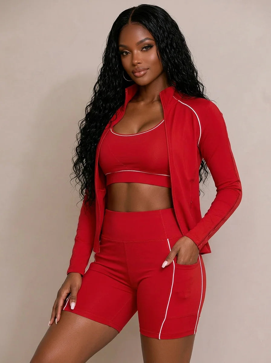Royal SPORT BRA & SHORTS WITH JACKET SET