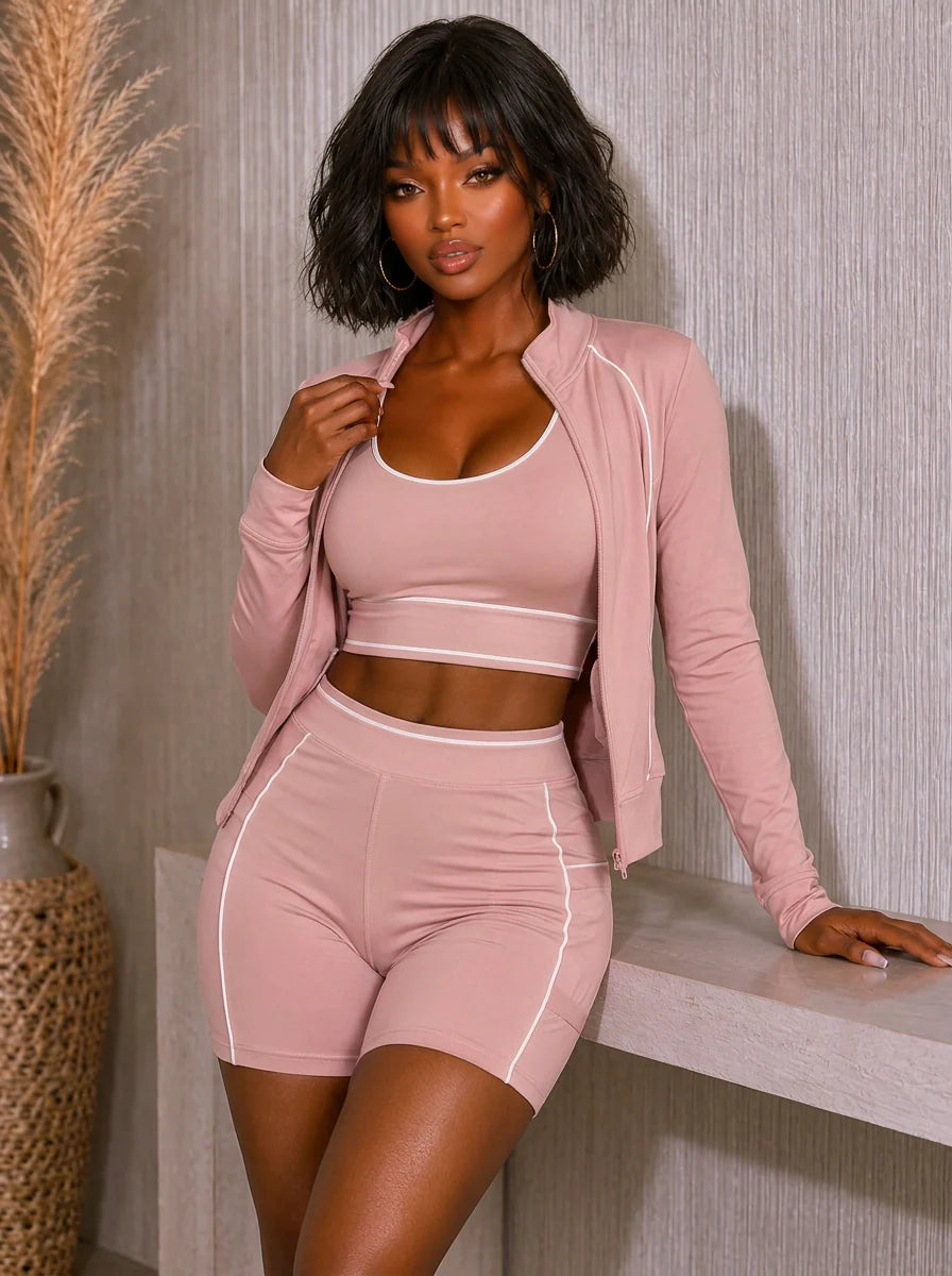 Royal SPORT BRA & SHORTS WITH JACKET SET