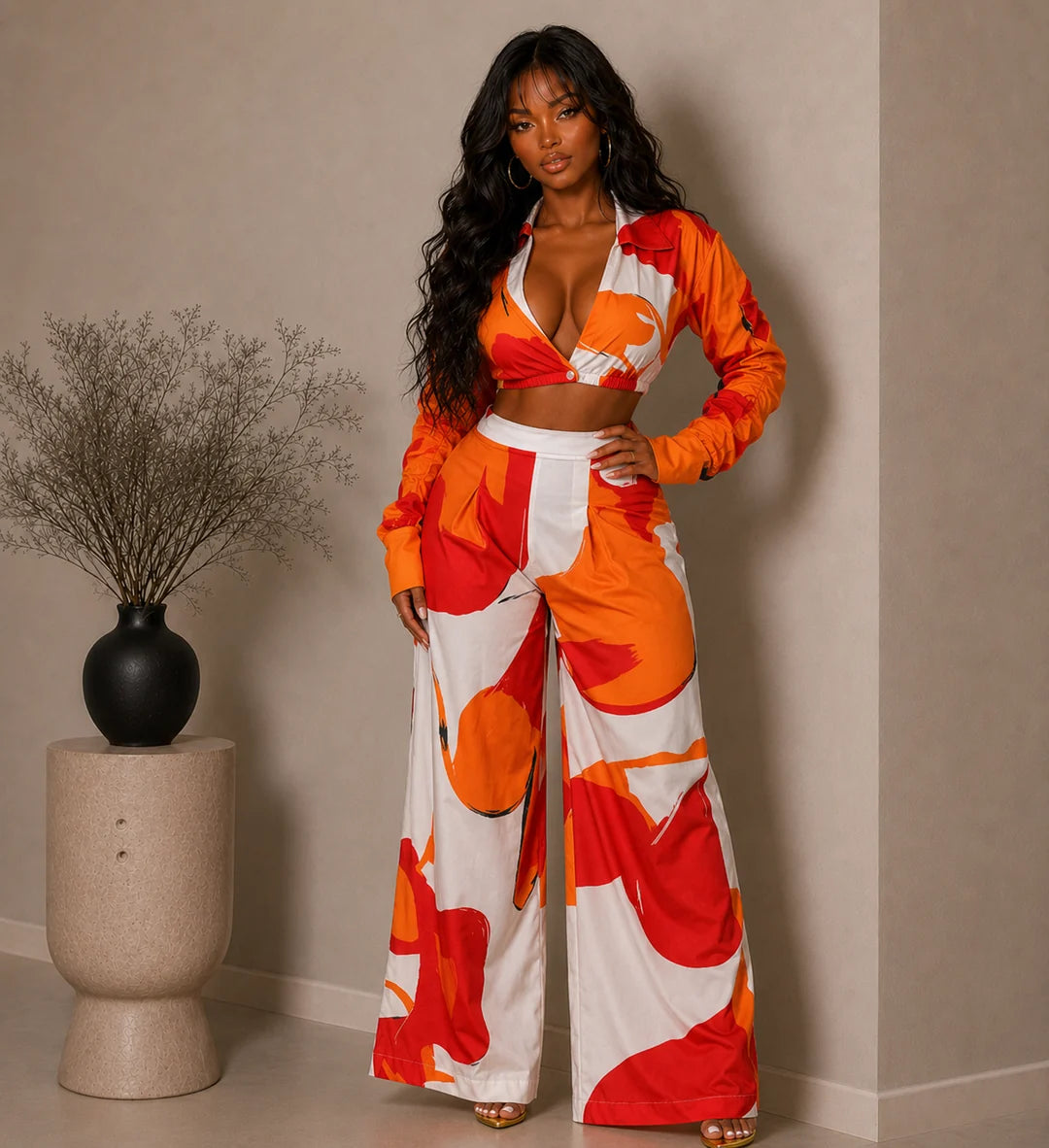 Royal RUCHED LS TOP & PANTS SET