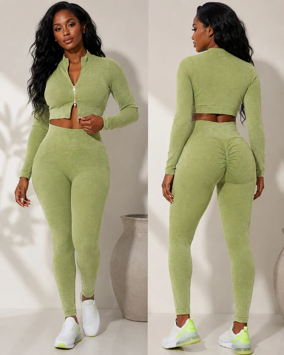 Royal WASHED RIB TOP & LEGGINGS SET