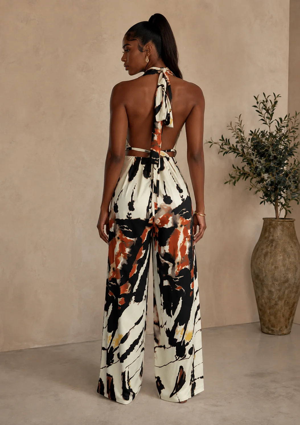 Royal PRINTED HALTER TOP & PANTS SET