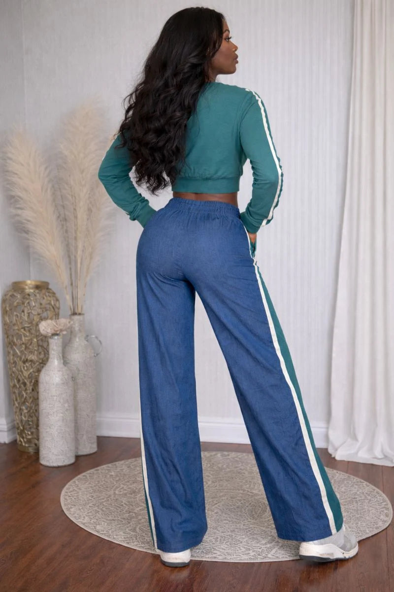 Royal SOFT BRUSHED JACKET & DENIM CONTRAST PANTS SET