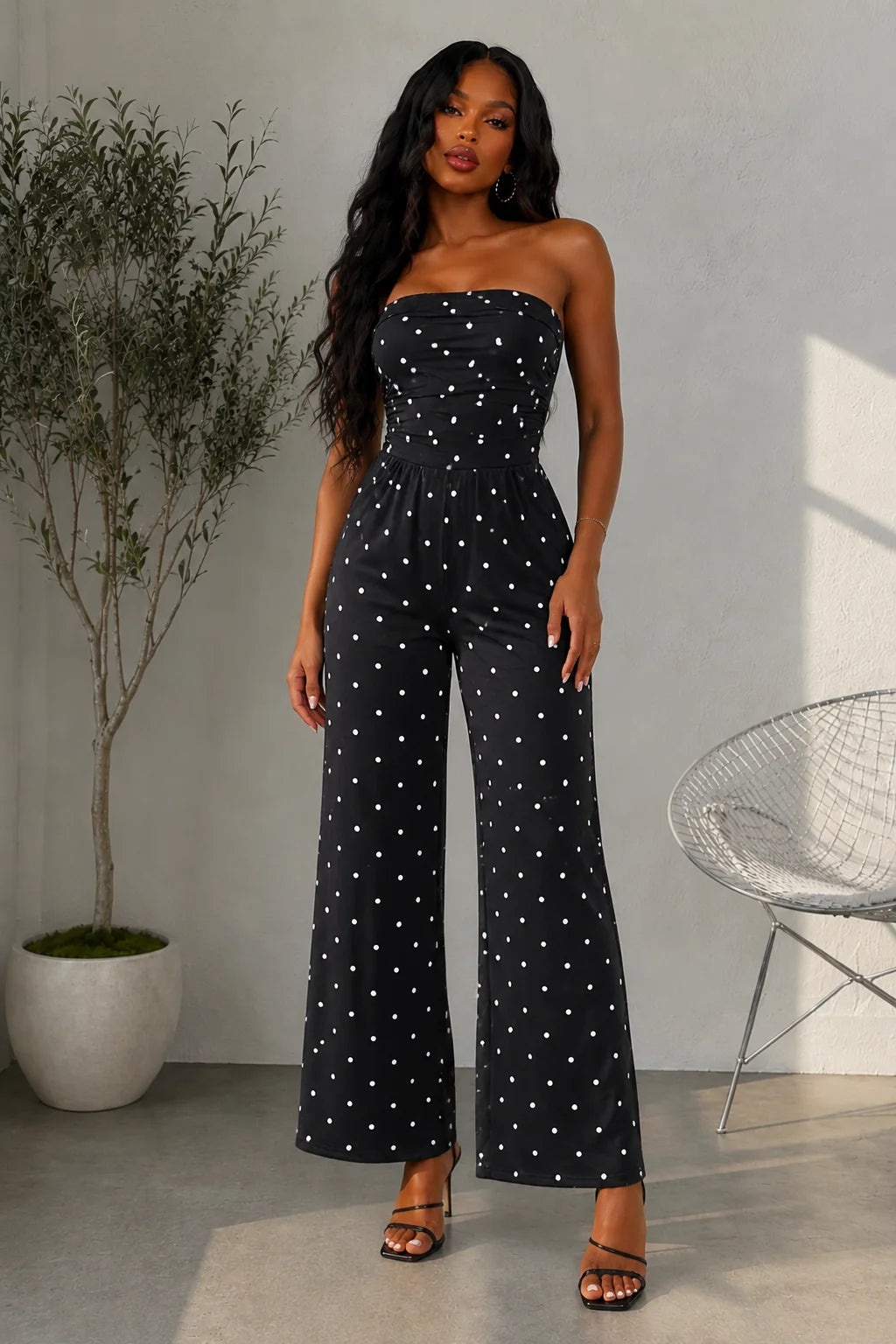 Royal POLKA DOT TUBE JUMPSUIT