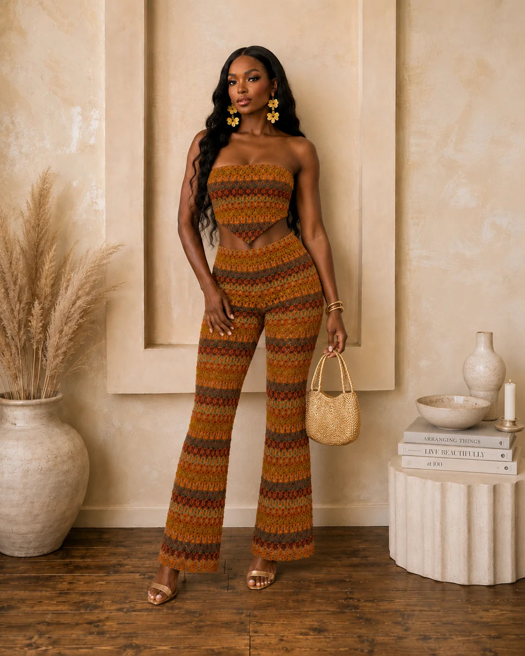 Royal CROCHET TUBE TOP & PANTS SET