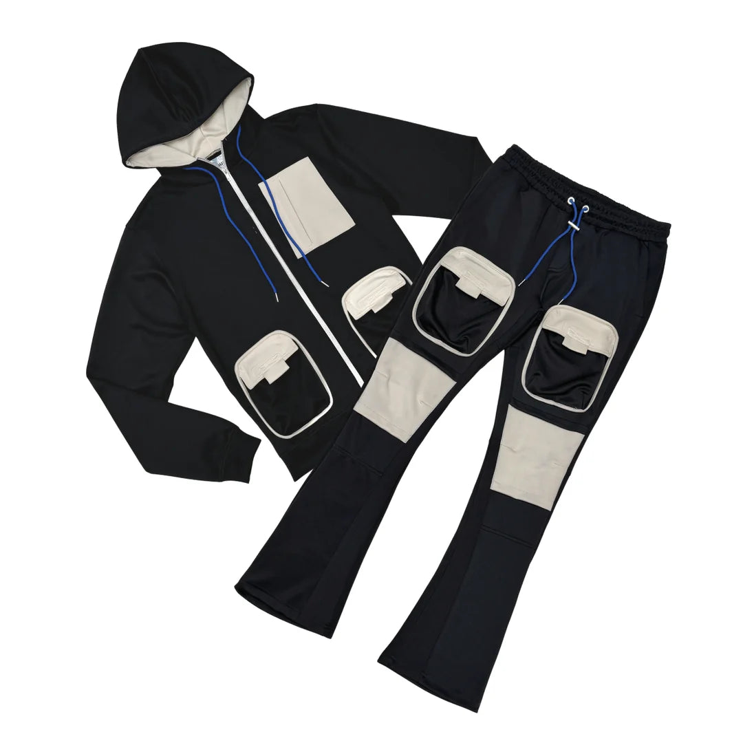 ROYAL TRICOT CARGO HOODIE SET
