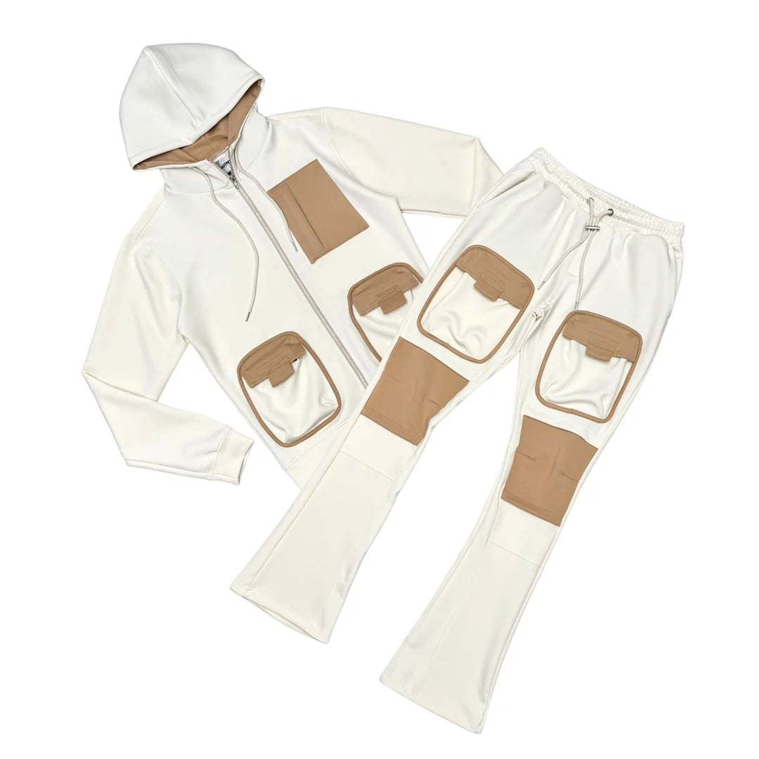 ROYAL TRICOT CARGO HOODIE SET